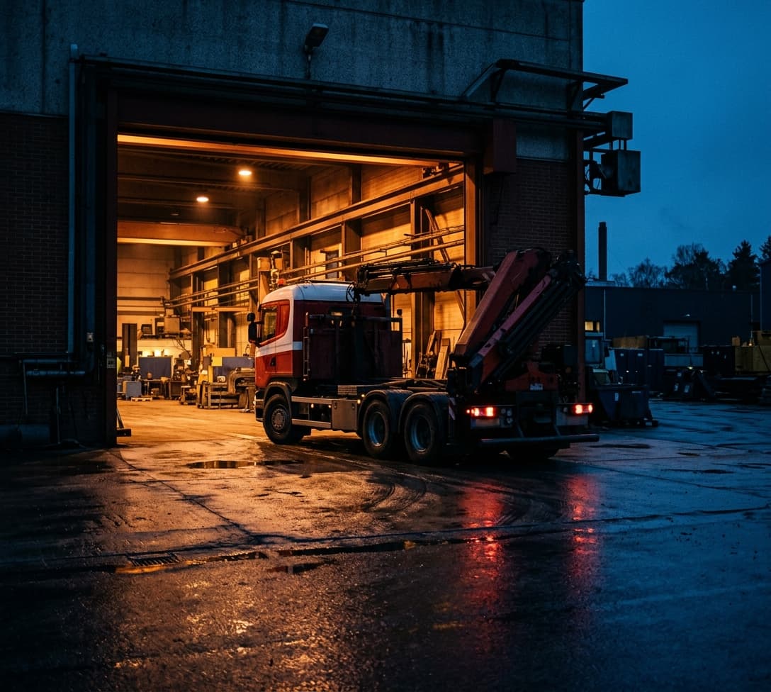 Fertiges Spezialfahrzeug verlässt den Werkshof zur Auslieferung