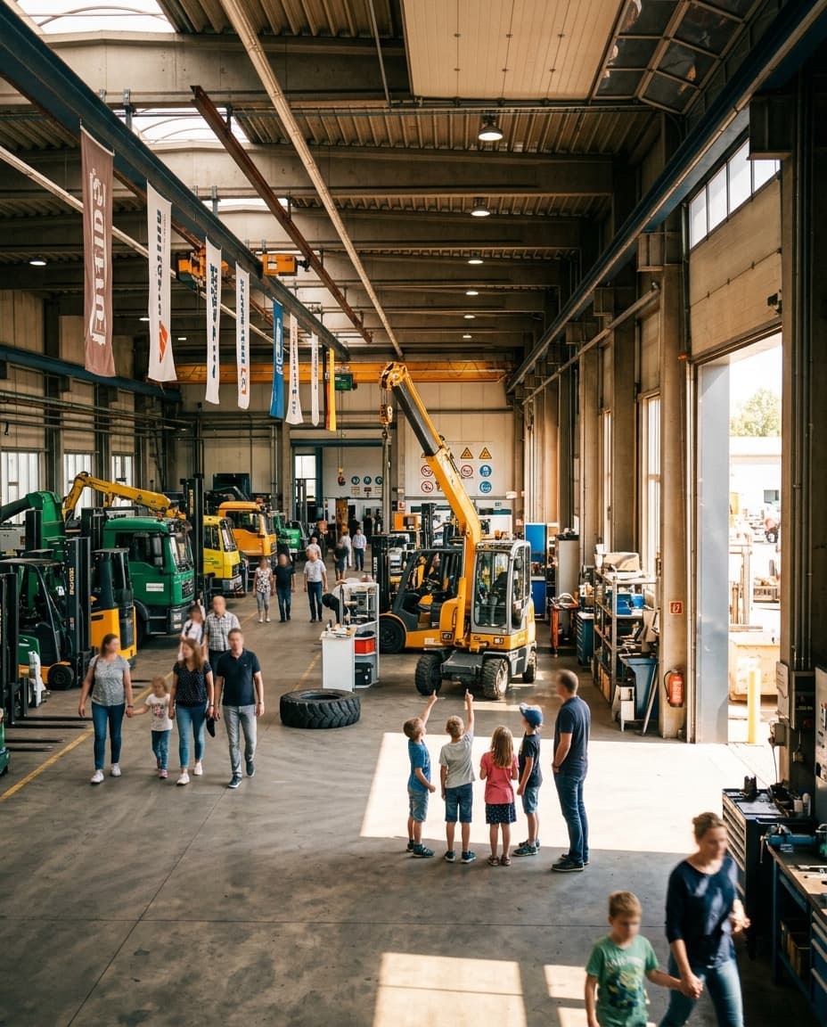 Tag der offenen Werkstatt, Besucher in der Halle