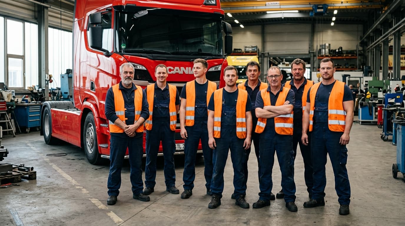 Team von Bernt Fahrzeugbau auf dem Werkshof in Dorsten